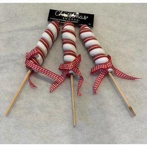 Peppermint stick ornament/tiered tray pack of 3- NWT